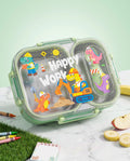 Happy Work Dino Construction 2-Compartment Stainless Steel Lunch Box