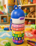 Kids 500ml Cartoon Water Bottle with Numbers - Spill-Proof Insulated Steel Bottle