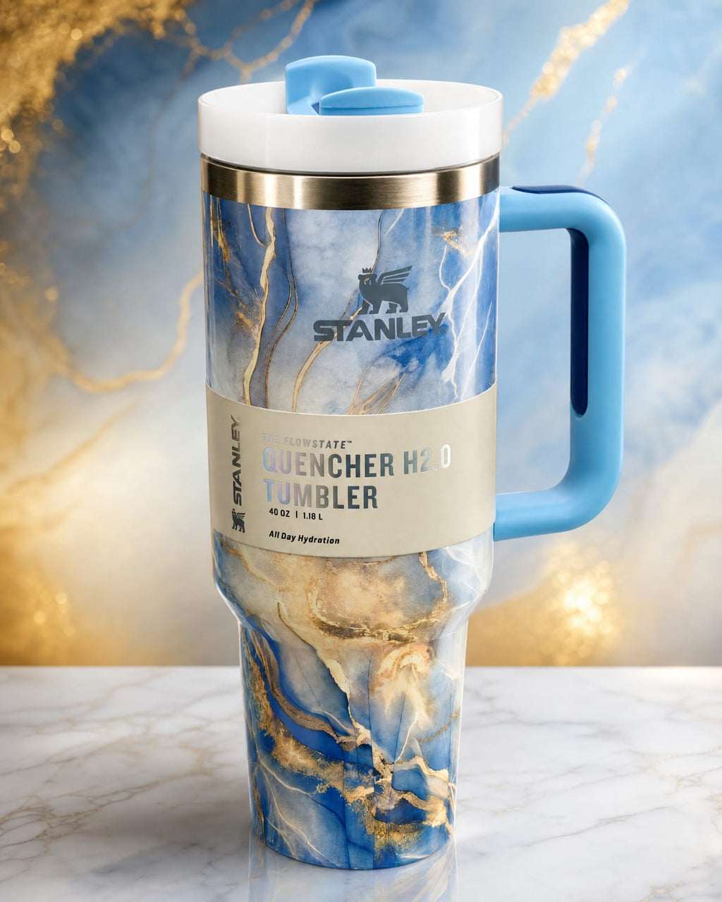 Blue Gold Vein Stanley Mug