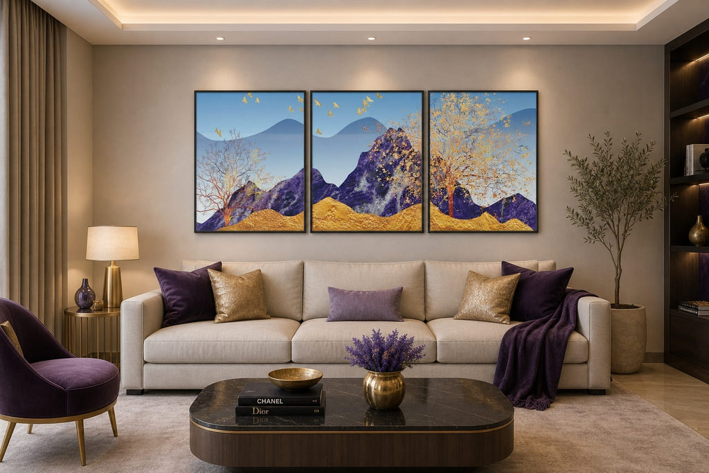Royal Mountain Tree Wall Art Set of 3