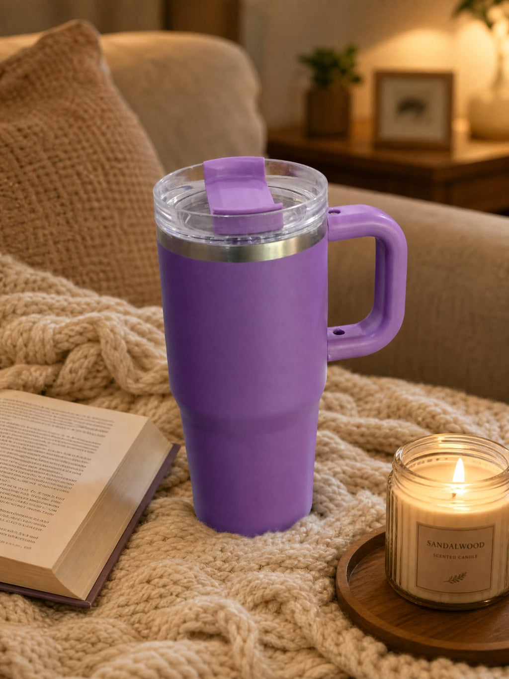 Stainless Steel Purple Hot Cold Tumbler