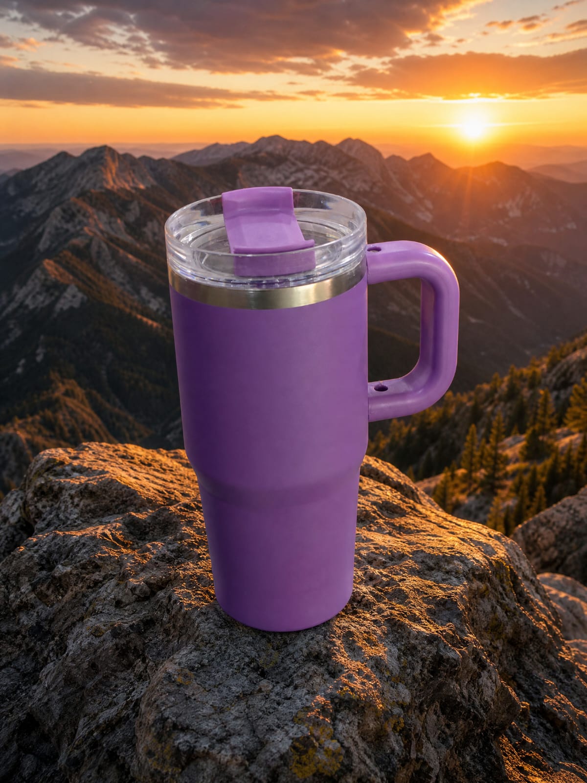 Stainless Steel Purple Hot Cold Tumbler
