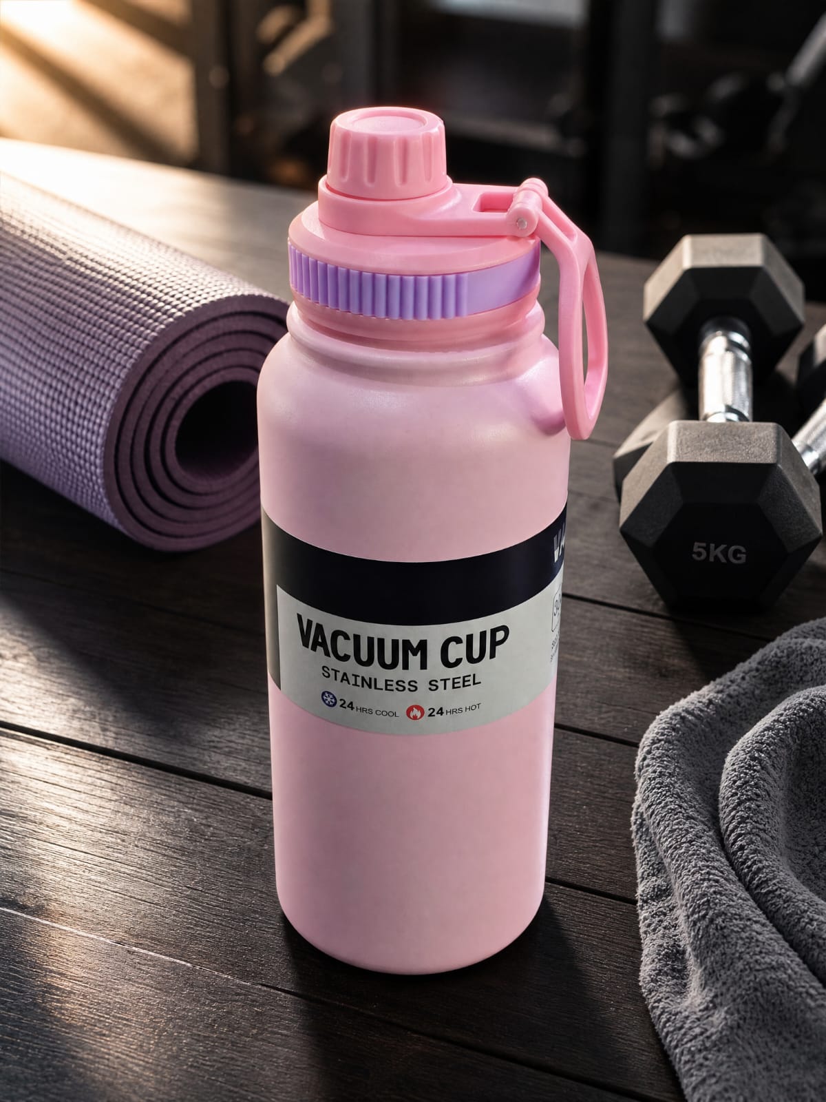Pastel Pink Vacuum Water Bottle