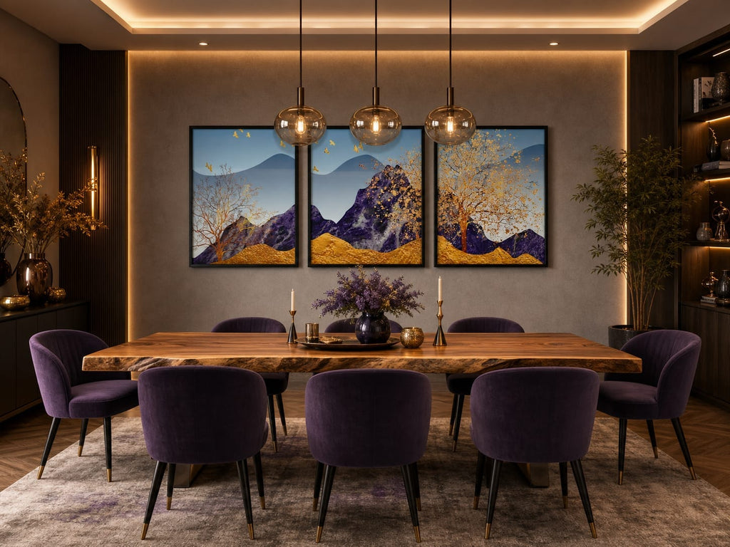 Royal Mountain Tree Wall Art Set of 3